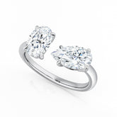 Two Stone Oval & Pear Diamond Engagment Ring